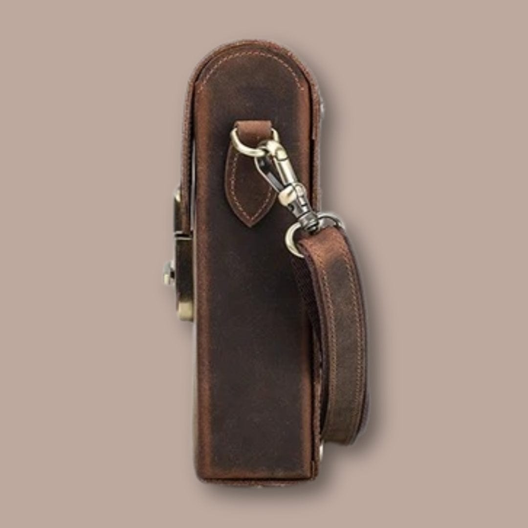 Petite Sacoche Homme Cuir Vintage 17.5cm x 12cm x 5cm