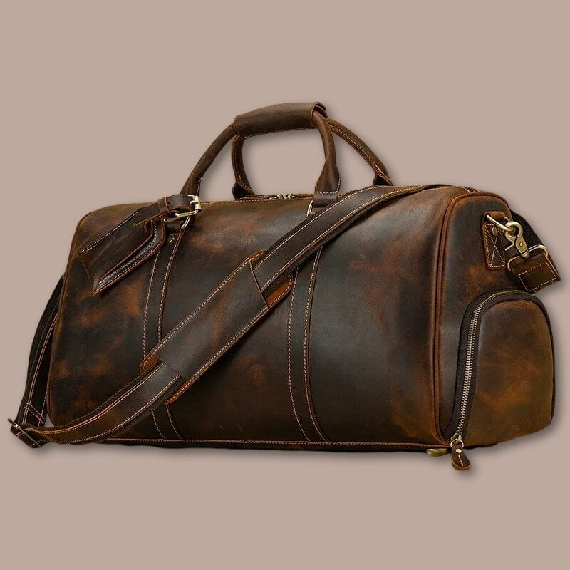 sac de voyage noir Marron Foncé / 52cm x 27cm x 26cm