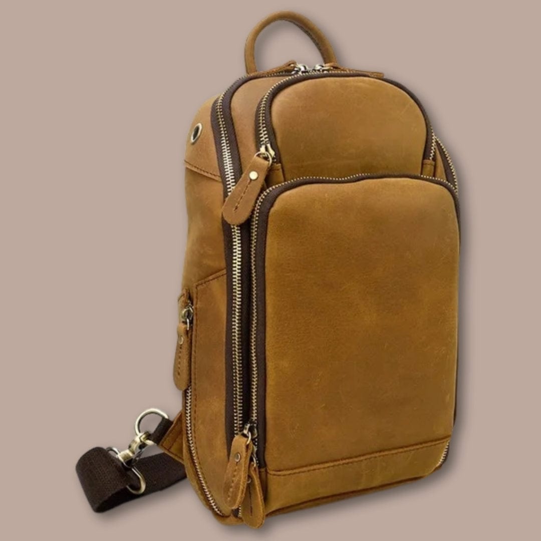 Sac Epaule Homme Marron Clair / 19cm x 33cm x 8cm